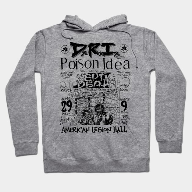 D.R.I. / Poison Idea / Septic Death Punk Flyer Hoodie by Punk Flyer Archive